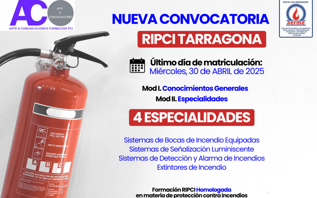 Formación RIPCI en Tarragona – 4 especialidades