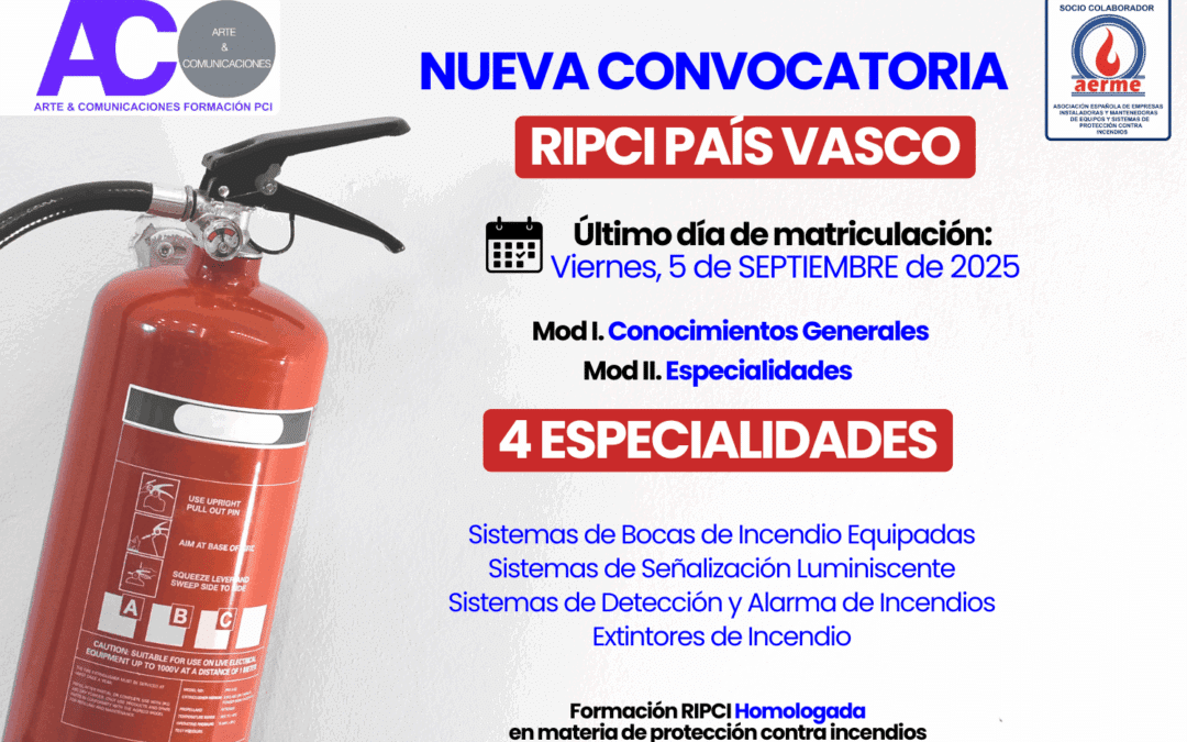 Certificación Operario RIPCI en País Vasco – Formación Homologada en Protección Contra Incendios