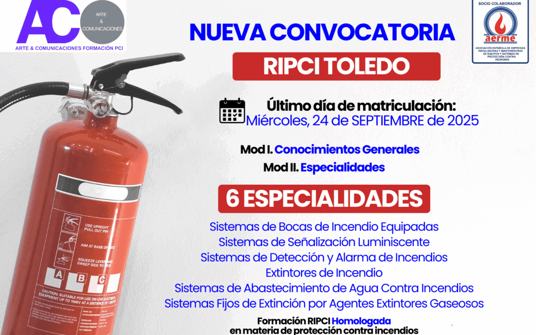 Certificación Operario RIPCI en Toledo – Formación Homologada en Protección Contra Incendios