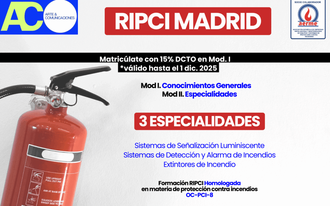 Certificación Operario RIPCI en Madrid – Formación Homologada en Protección Contra Incendios