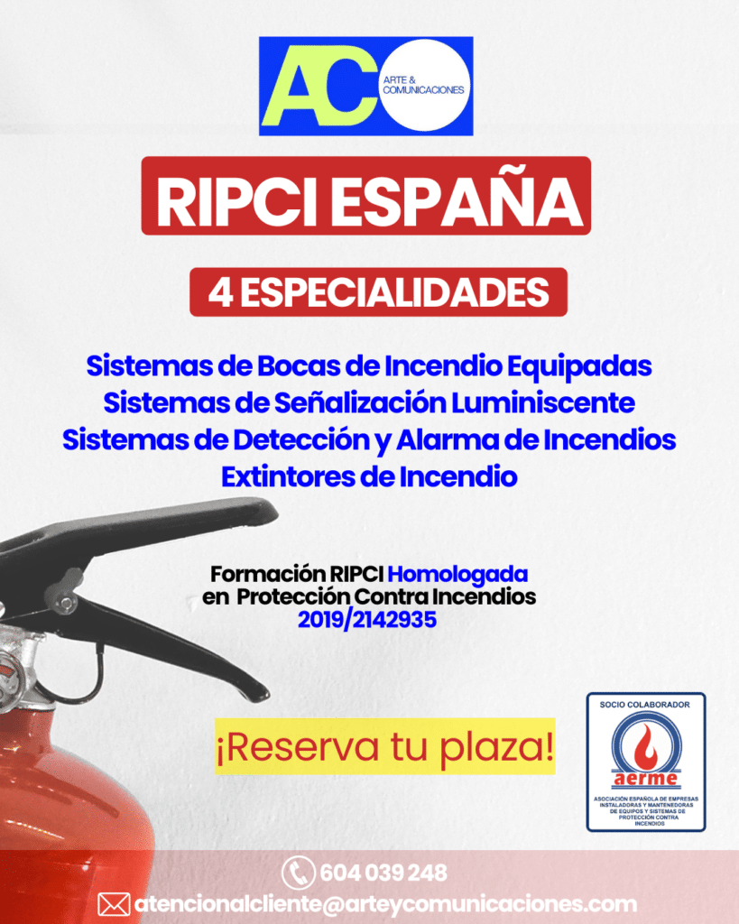 Certificación de Operario RIPCI homologada en España – Formación en Protección Contra Incendios 2026