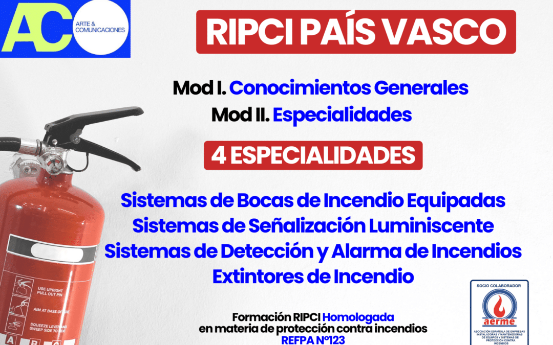 Certificación Operario RIPCI en País Vasco – Formación Homologada en Protección Contra Incendios